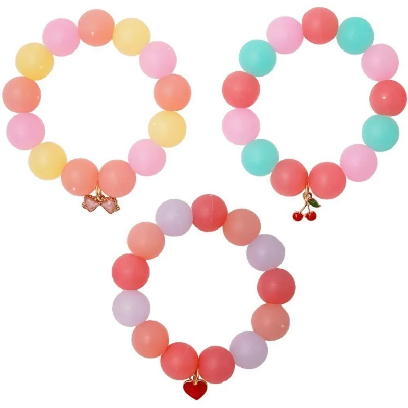 Borracha Tris Pulseira Holic Beads com Mini Apagadores em Miçangas e Pingente de Metal 01 Unidade