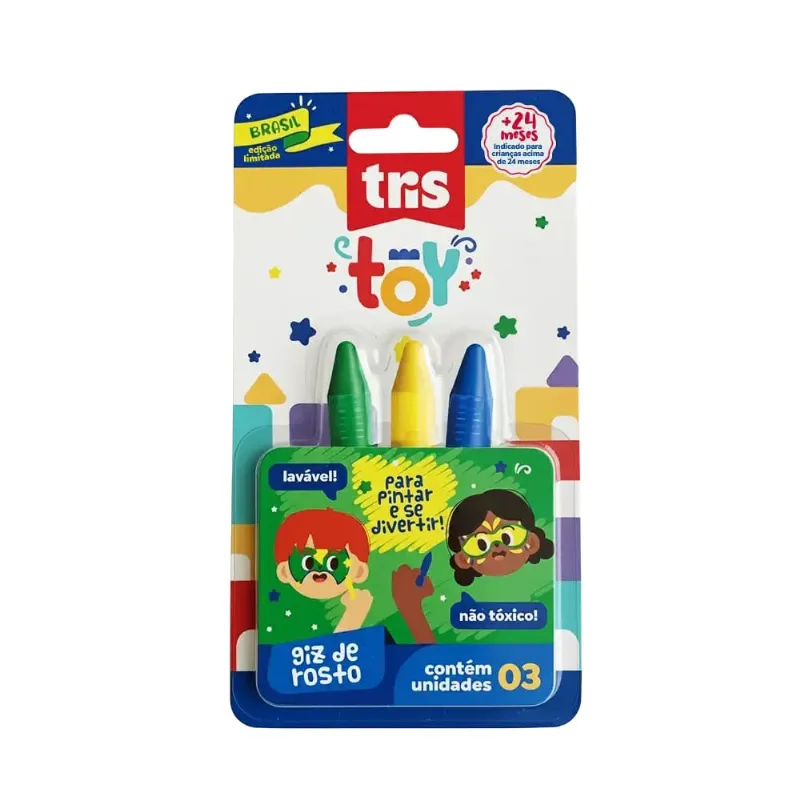 Giz De Rosto 3 Cores Brasil Tris