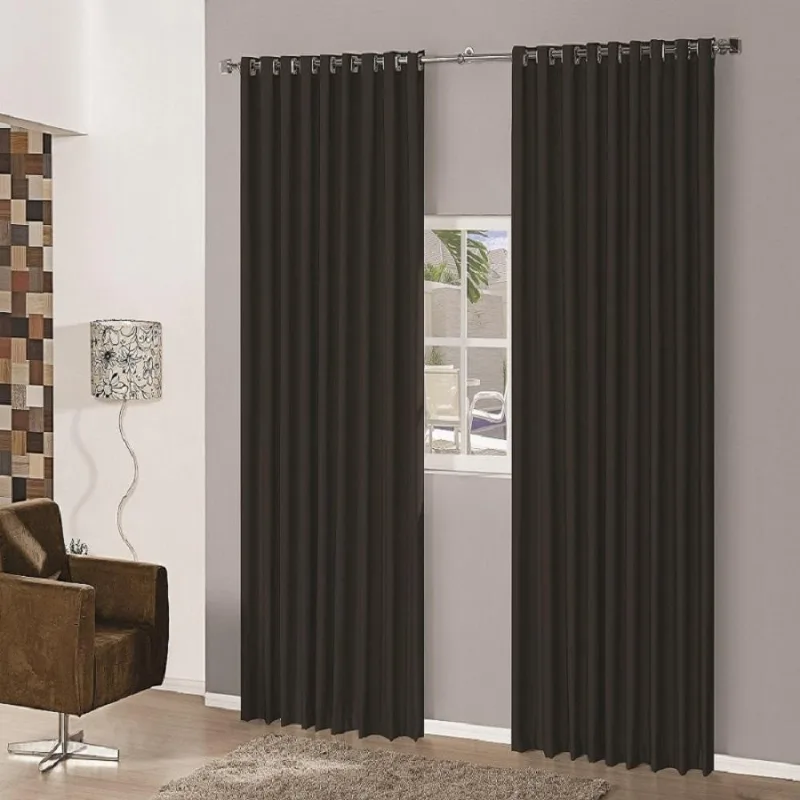 Cortina Blackout Em Tecido 6,00x2,80 Corta Luz Preto