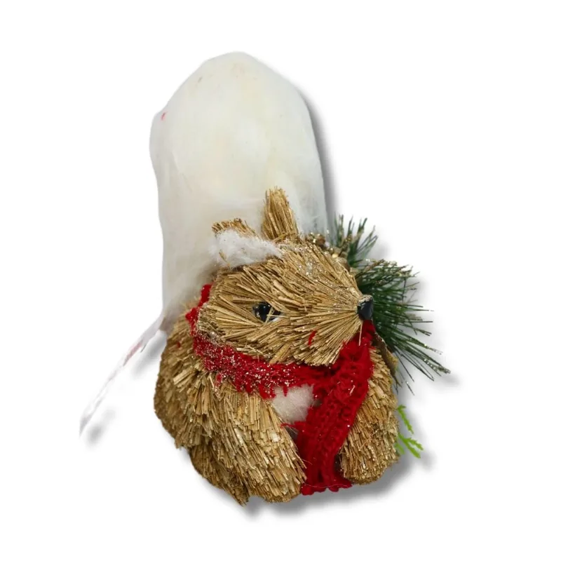 Esquilo Decorativo Tok Palha 15cm (MP)
