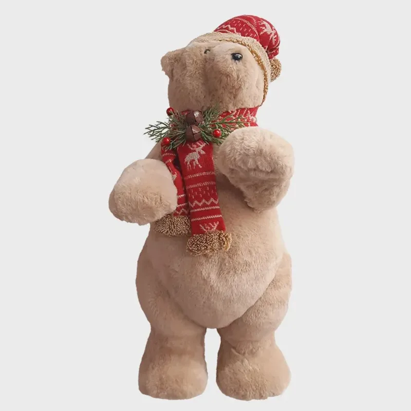 Urso Natalino em Pé 61x25x26cm BC1757 - Tok da Casa