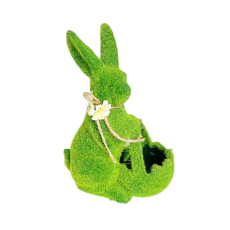 Coelho Musgo Sentado C/ Cesta 27cm