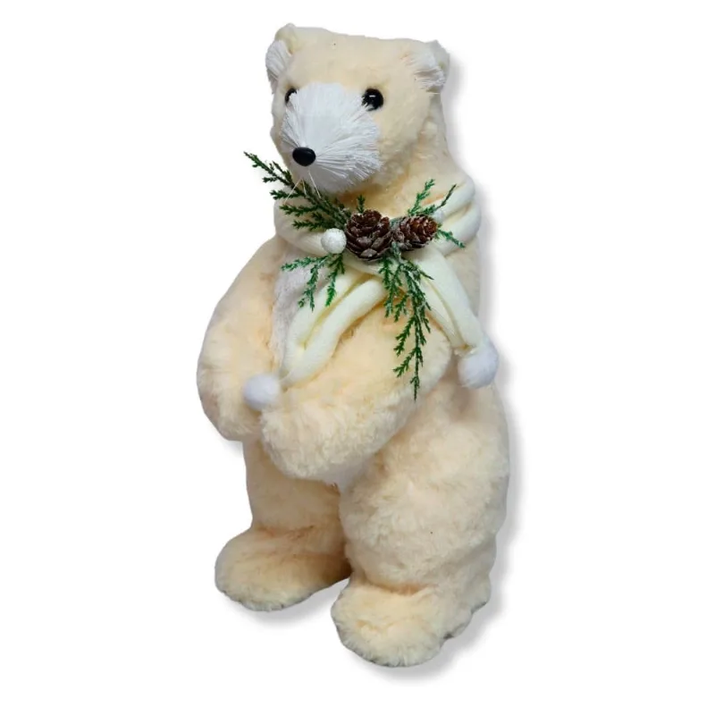Urso Decorativo Tok Em Pé 35cm Creme 2422 (MP)