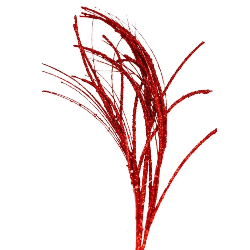Galho Natalino Tok Vermelho Glitter 78cm N149 (MP)