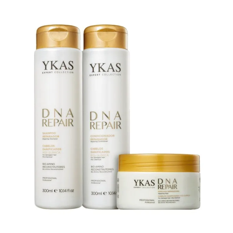 Kit Ykas Dna Repair Shampoo + Condicionador 300ml + Máscara