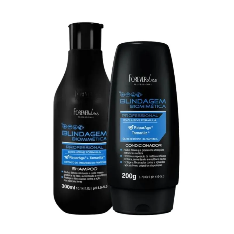 Kit Forever Liss Blindagem Biomimética Shampoo+Condicionador