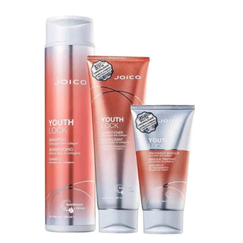 Kit Joico Youth Lock Shampoo + Condicionador + Máscara