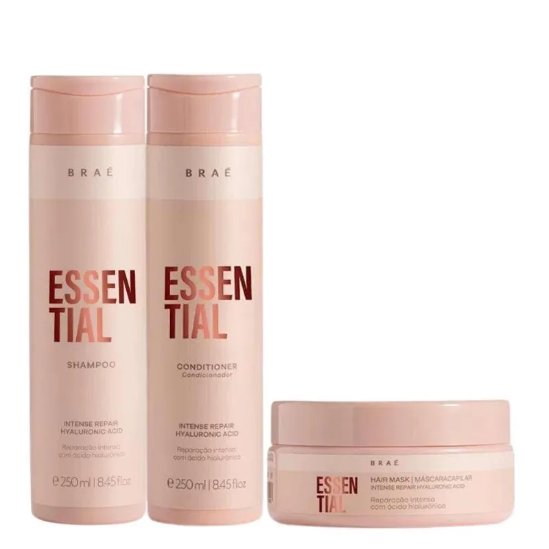 Kit Braé Essential Shampoo 250 ml + Condicionador 250 ml + Máscara 200 g Kit Braé Essential Shampoo Condicionador e Máscara