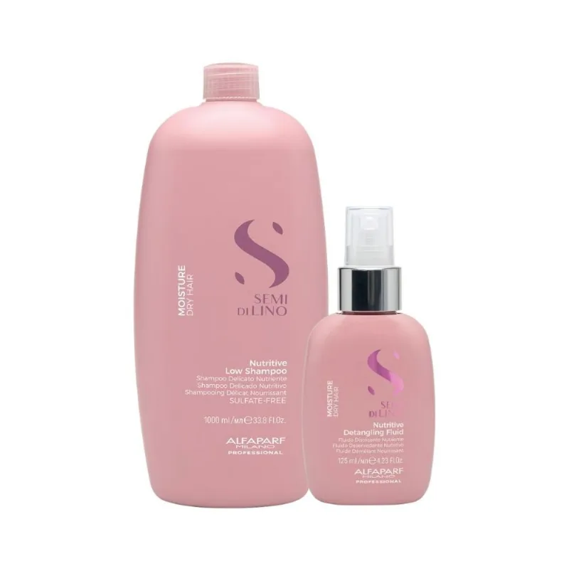 Kit Alfaparf Semi di Lino Moisture Nutritive Shampoo 1 Litro + Leave-in 125 ml Kit Alfaparf Semi di Lino Moisture Shampoo e Leave-in