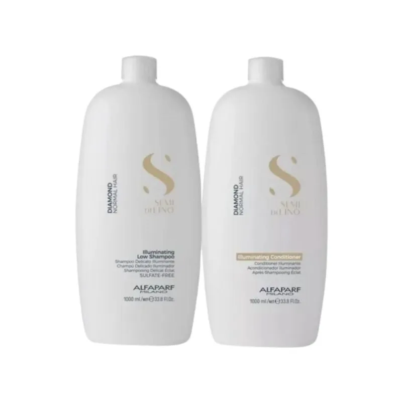 Kit Alfaparf Semi Di Lino Diamond Illuminating Shampoo 1 Litro + Condicionador 1 Litro Kit Alfaparf Semi Di Lino Diamond Shampoo Condicionador