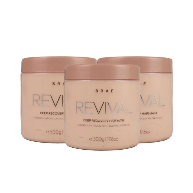 Kit Braé Revival 3 Máscara de Reconstrução 500 g