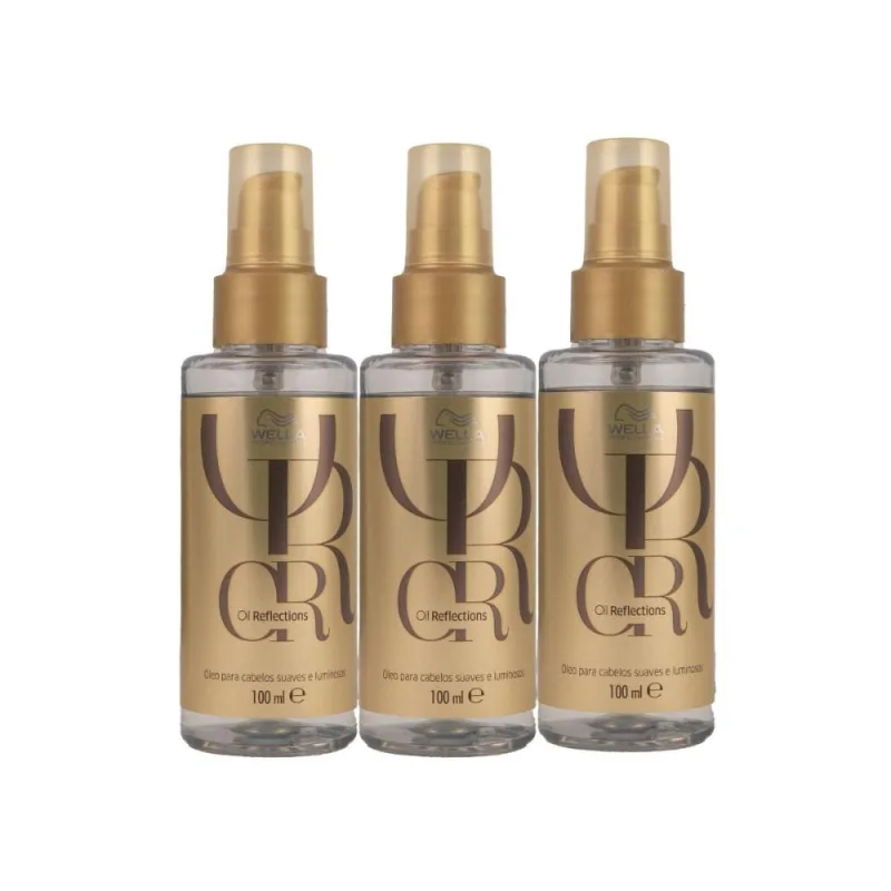 Kit Wella Oil Reflections 3 Oleo Capilar 100 ml - Wella Professionals - óleo Para Cabelo
