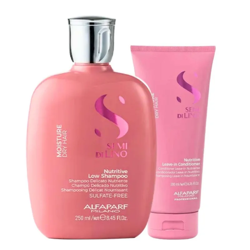 Kit Alfaparf Semi di Lino Moisture Nutritive Shampoo + Condicionador Pequeno Kit Alfaparf Semi di Lino Moisture Shampoo Condicionador
