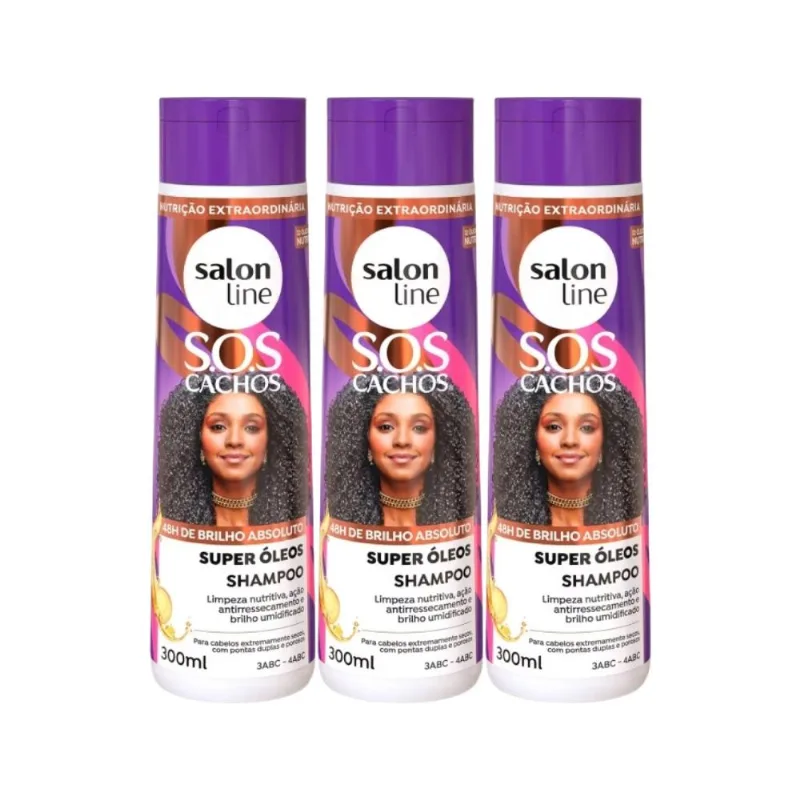 Kit Salon Line S.O.S Cachos Super Oleos 3 Shampoo 300 ml