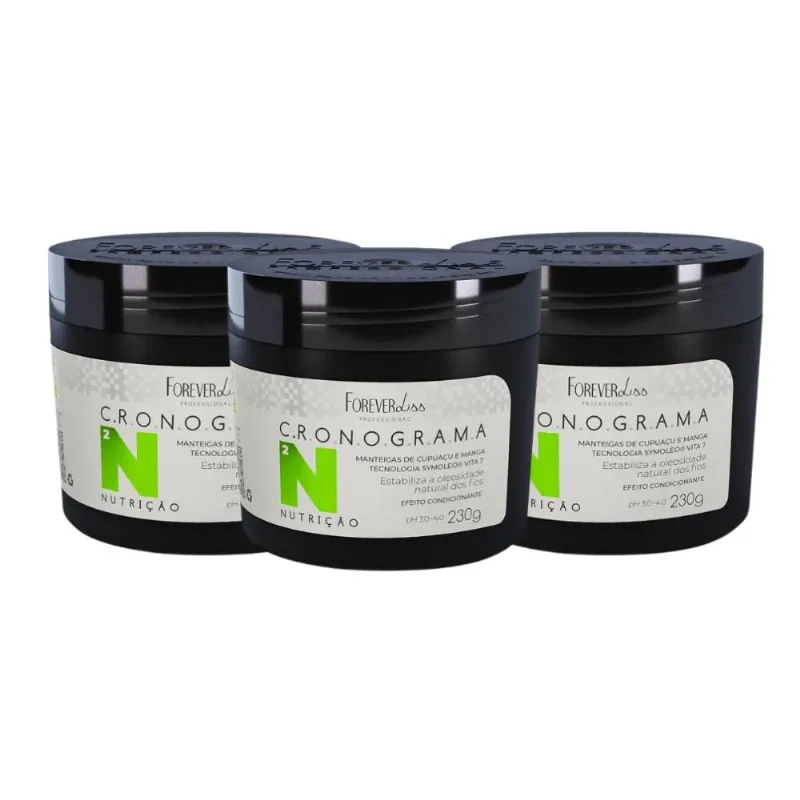 Kit Forever Liss Cronograma Nutricao 3 Máscara 230 g