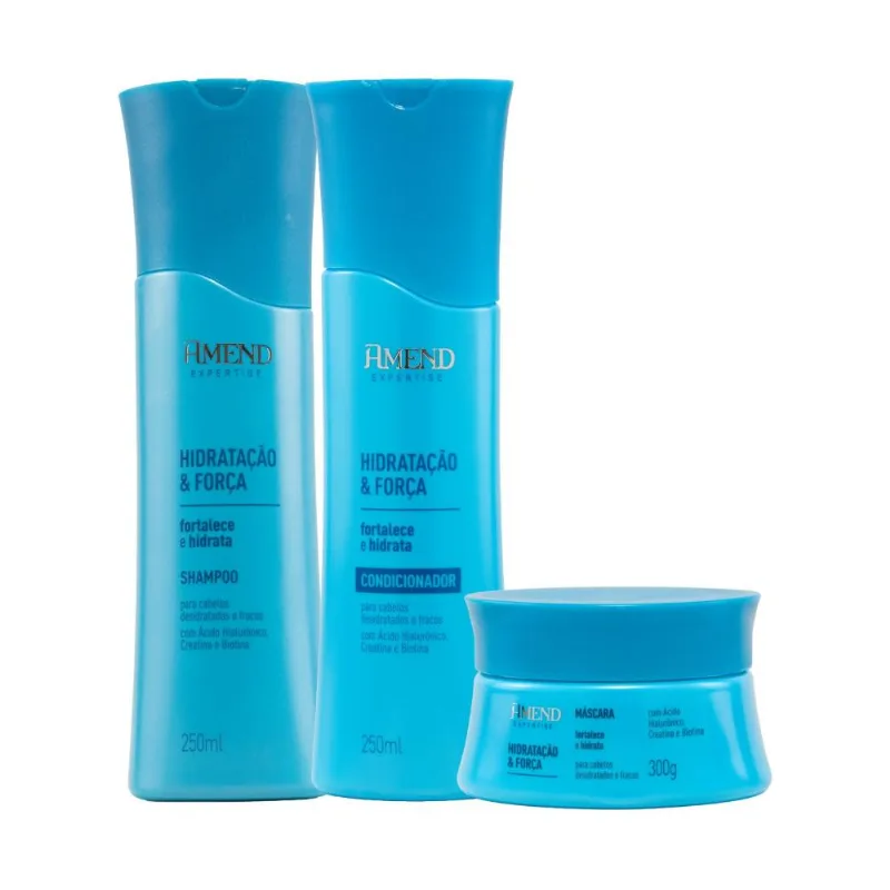 Kit Shampoo Condicionador Amend Mascara Hidratacao Forca