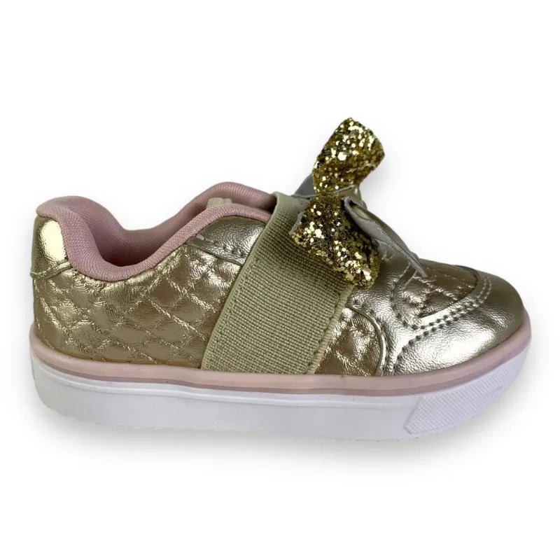 Tenis Infantil Feminino Kidy Happy Dourado Calce Facil