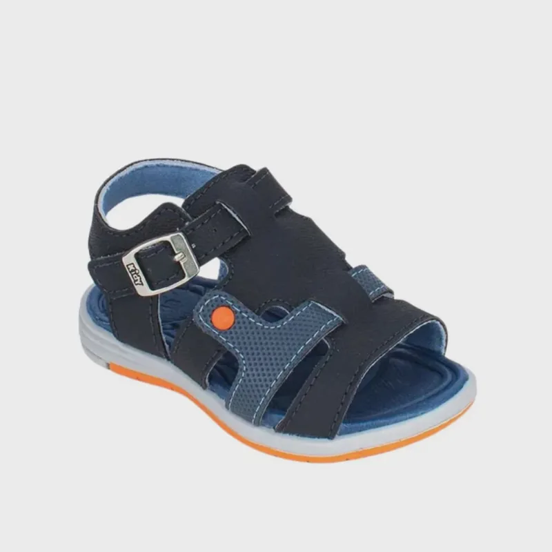 Sandália Kidy bb Equilibrio Casual Infantil Menino Marinho Laranja