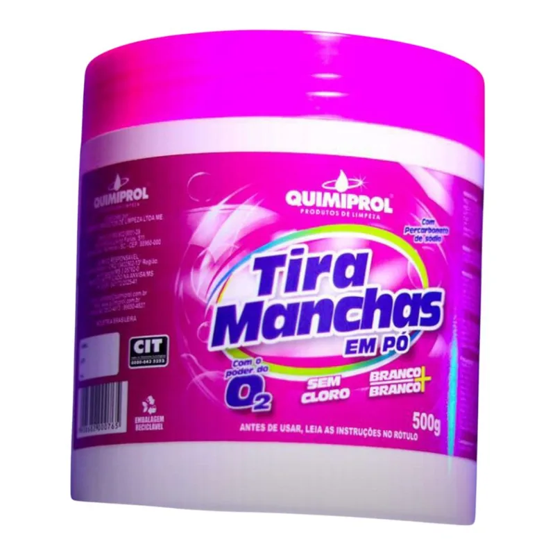 Tira Manchas Em Pó Com Percarbonato de Sódio Sem Cloro Para Roupas Brancas 500g
