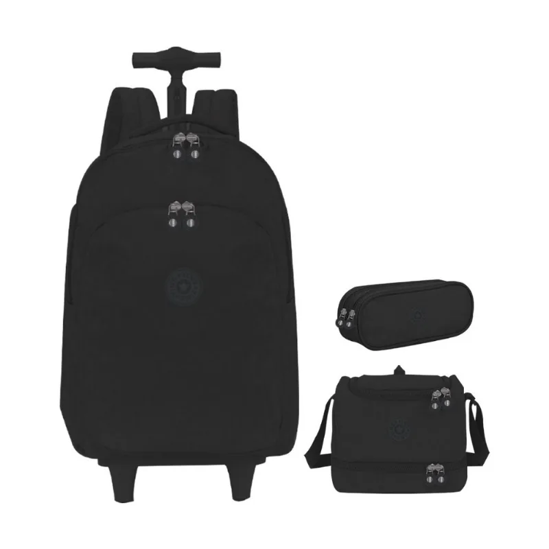 Kit Mochila De Rodinhas Yin's Crinkle Preto (MP)