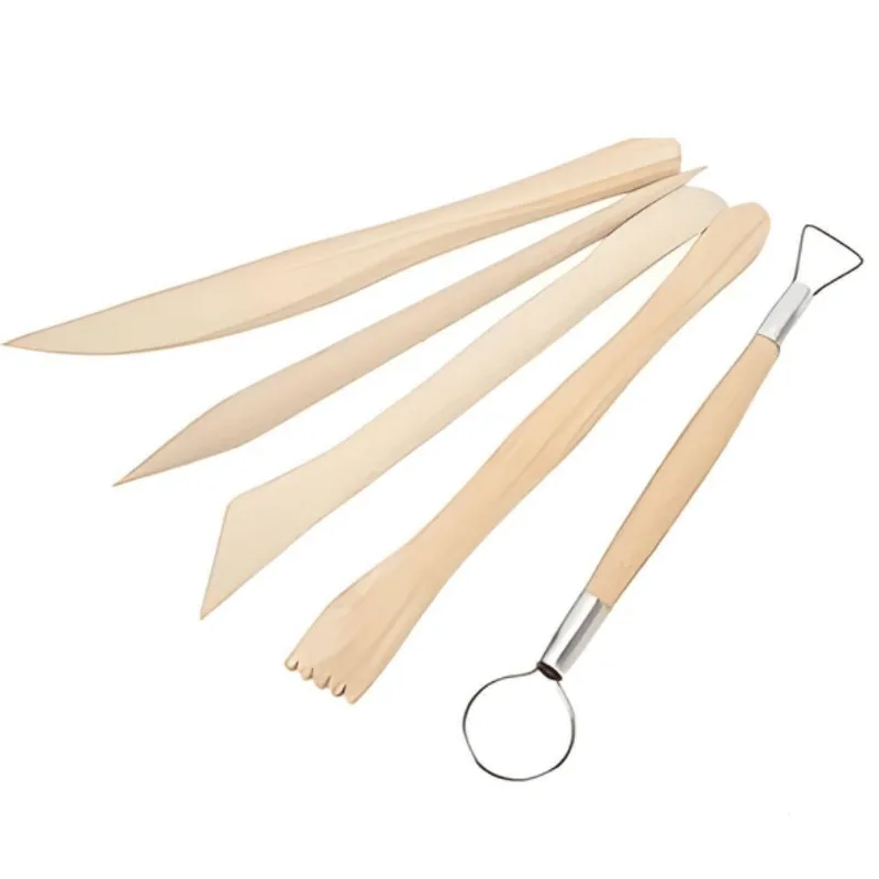 Kit de Ferramentas para Modelagem YP9178 em Madeira 10x23cm com 7 Peças Yins Brasil