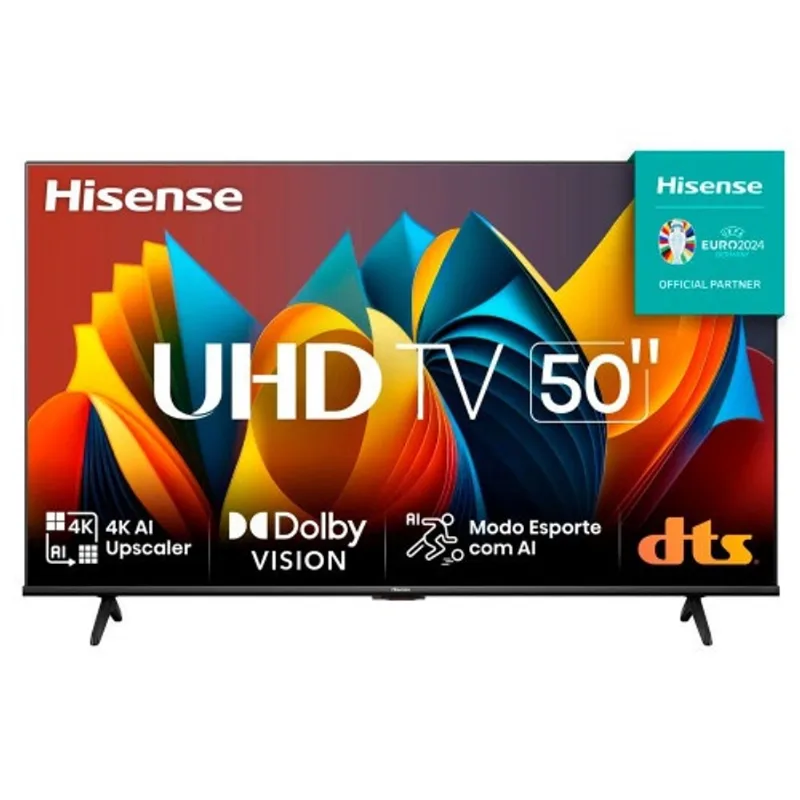 Hisense Smart TV uhd 4K 50 Polegadas 50A6K HDR10 + Dolby Vision Controle por Voz Compatível com Alexa