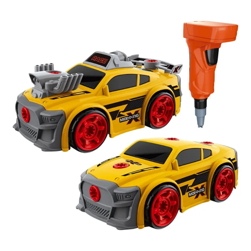 Carrinho - Turbo Tools - Mustang - Amarelo - 2 em 1 - Multikids