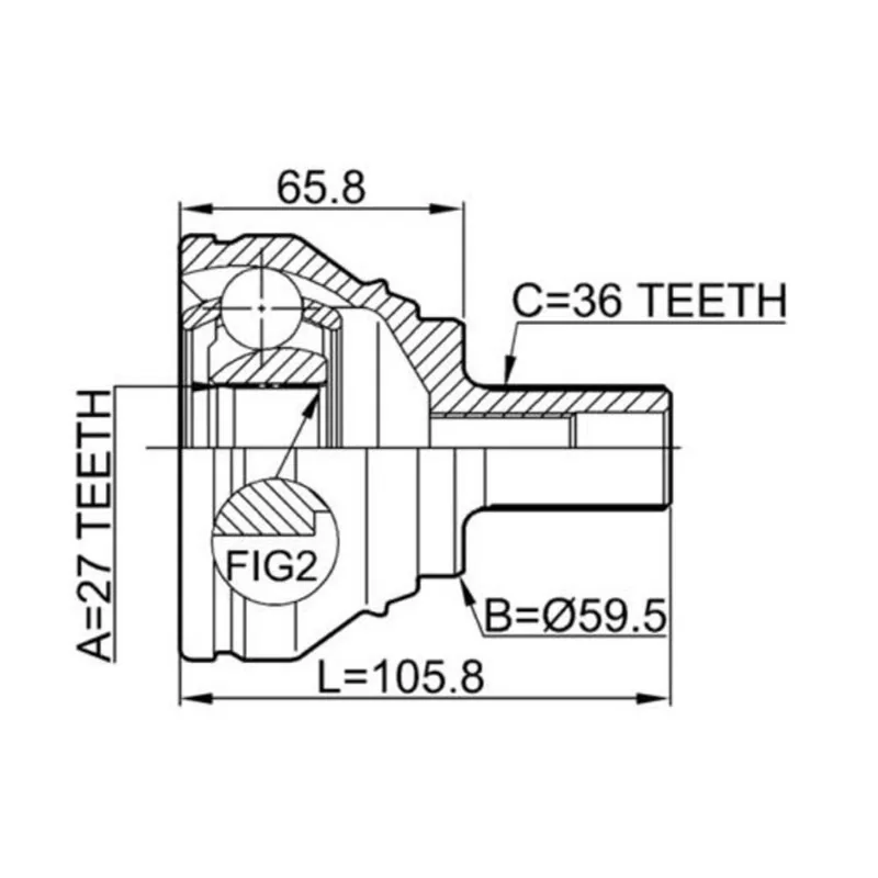 Junta Homocinetica A3 2.0 Tfsi Sportback 2004 A 2012 - 27x36