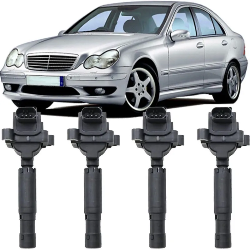 Kit 4 Bobinas Ignição Mercedes C180 C200 C230 1.8 16V 02-07