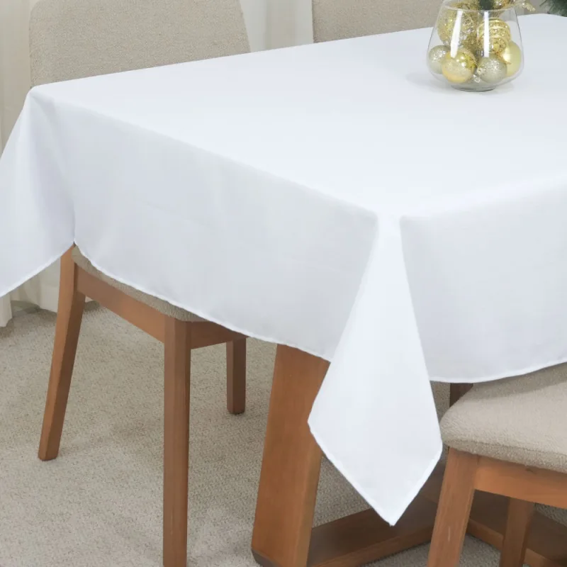 Toalha de Mesa 8 Lugares Oxford Maquinetado Natal Branca - Home Fernandes