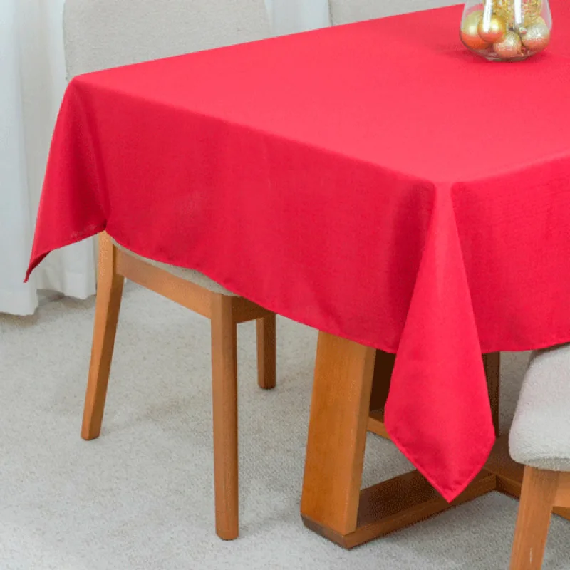 Toalha de Mesa 6 Lugares Oxford Maquinetado Natal Vermelha - Home Fernandes