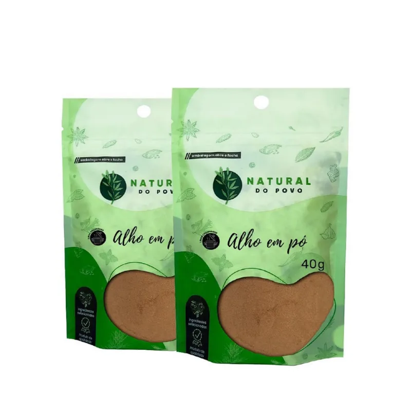 Alho Em Pó 100% Puro Qualidade Superior Kit 2 Pouch 40 G