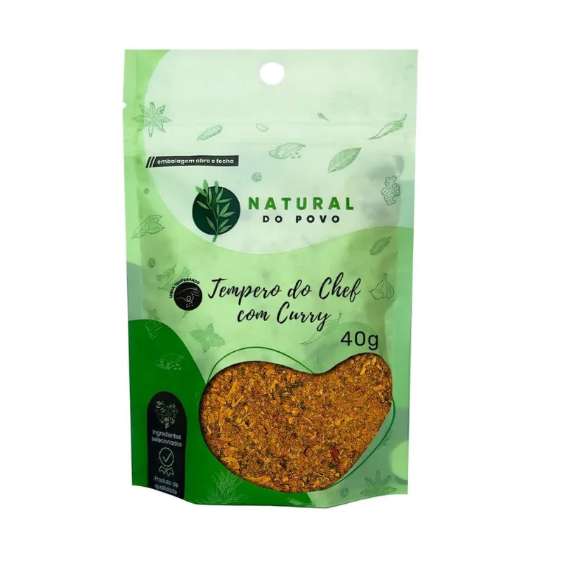Tempero Premium Do Chef Com Curry Alta Qualidade Pouch 40G