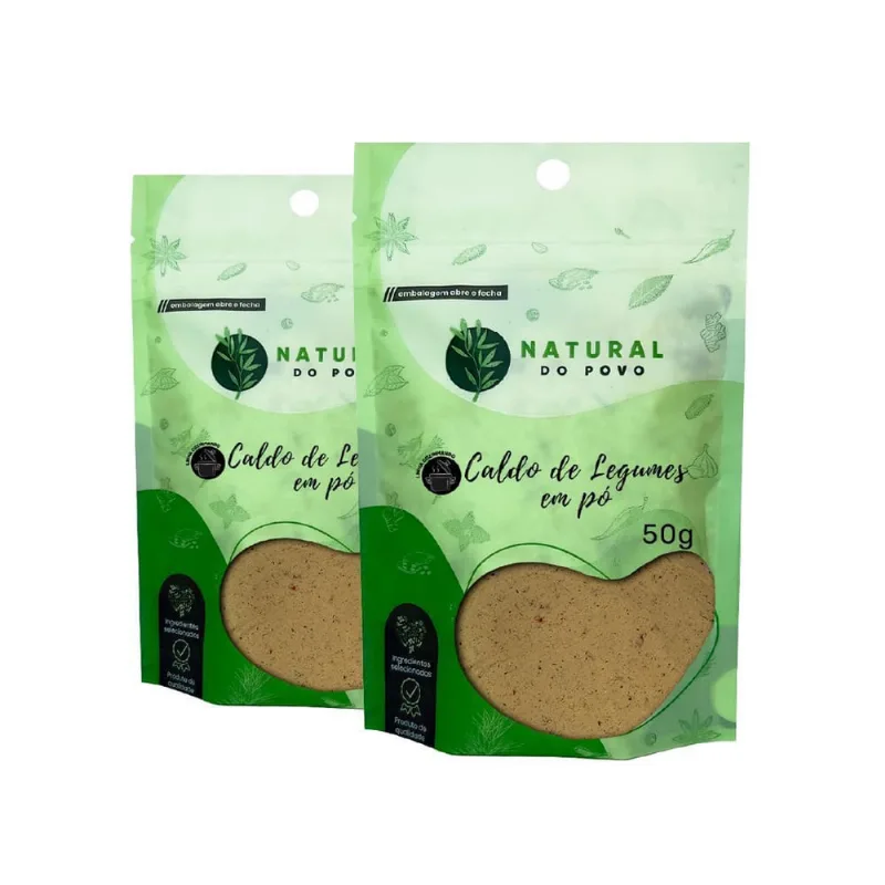 Tempero Caldo De Legumes Em Pó 100% Natural Kit 2 Pouh 50G