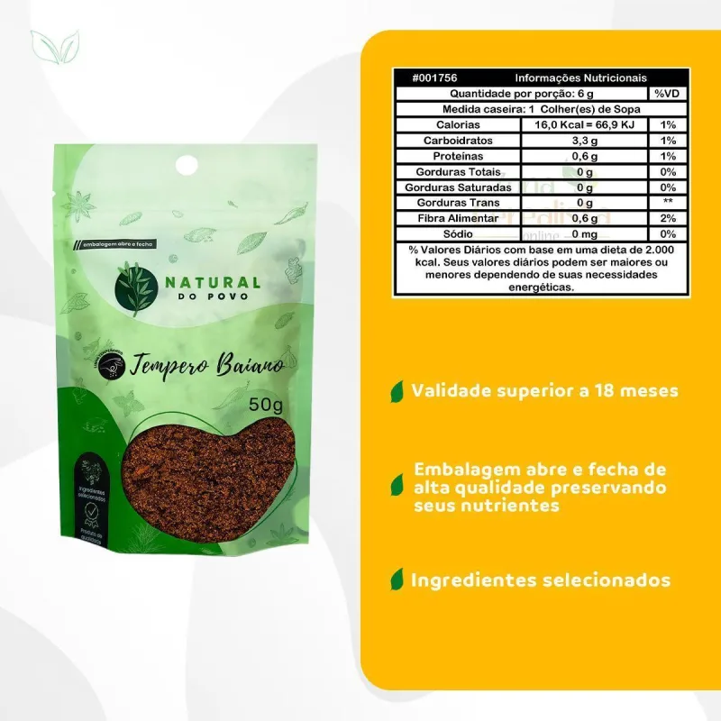 Tempero Importado Premium Baiano Selecionado Kit 3 Pouch 50g - Não Informado - Mercearia
