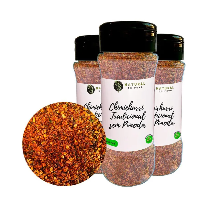 Chimichurri Kit 3 Tradicional s/ Pimenta Pote + Dosador 40G