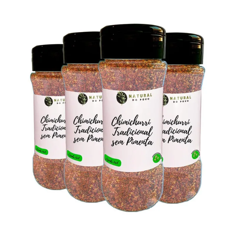 Chimichurri Kit 4 Tradicional s/ Pimenta Pote + Dosador 40G