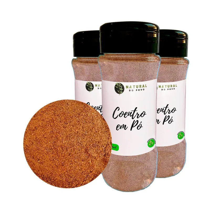 Coentro Em Pó Superior Kit 3 Premium Pote Com Dosador 75g - Não Informado