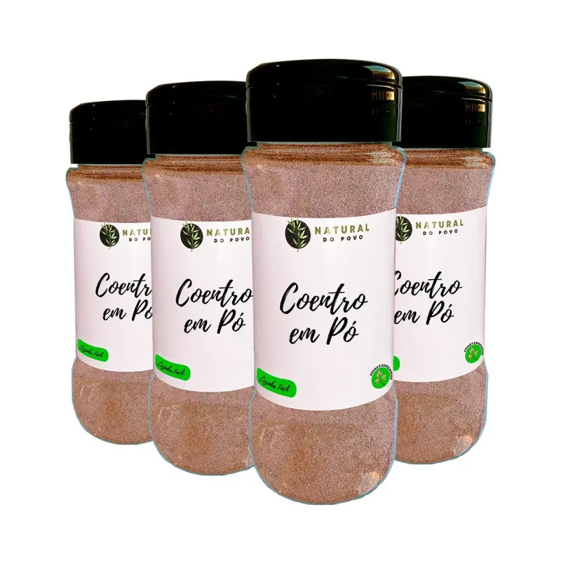 Coentro Em Pó Kit 4 Qualidade Superior Pote Com Dosador 75g - Não Informado