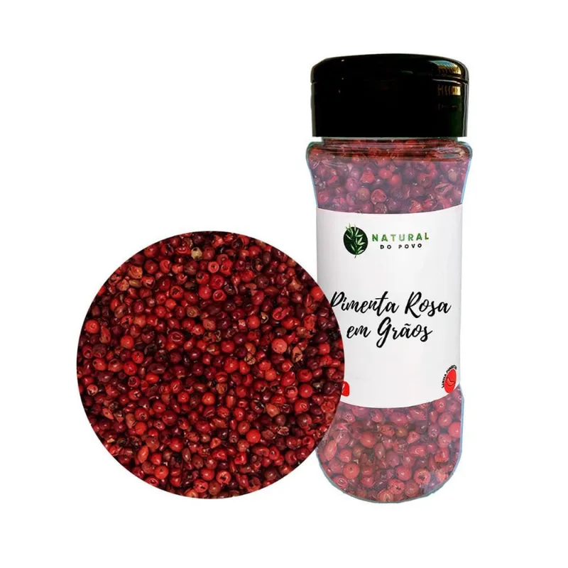 Pimenta Rosa Em Grãos Selecionados Pote Com Dosador 30G