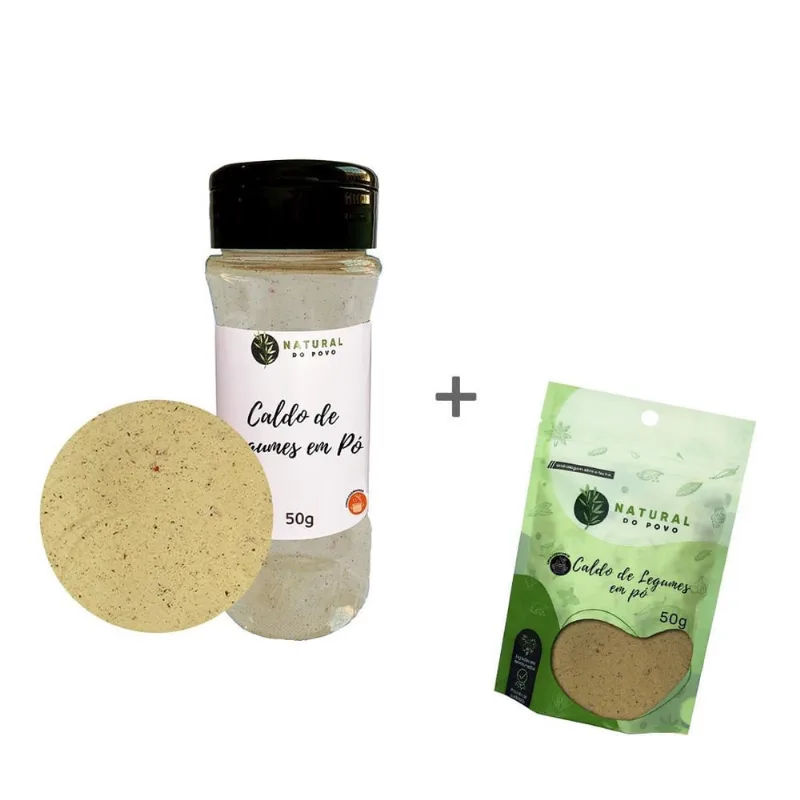 Caldo De Legumes Em Pó Kit Pote Com Dosador + Refil 100G