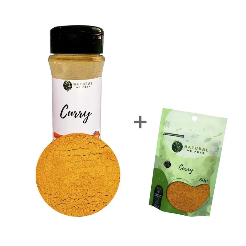Tempero Curry Alta Qualidade Kit Pote Dosador + Refil 70G