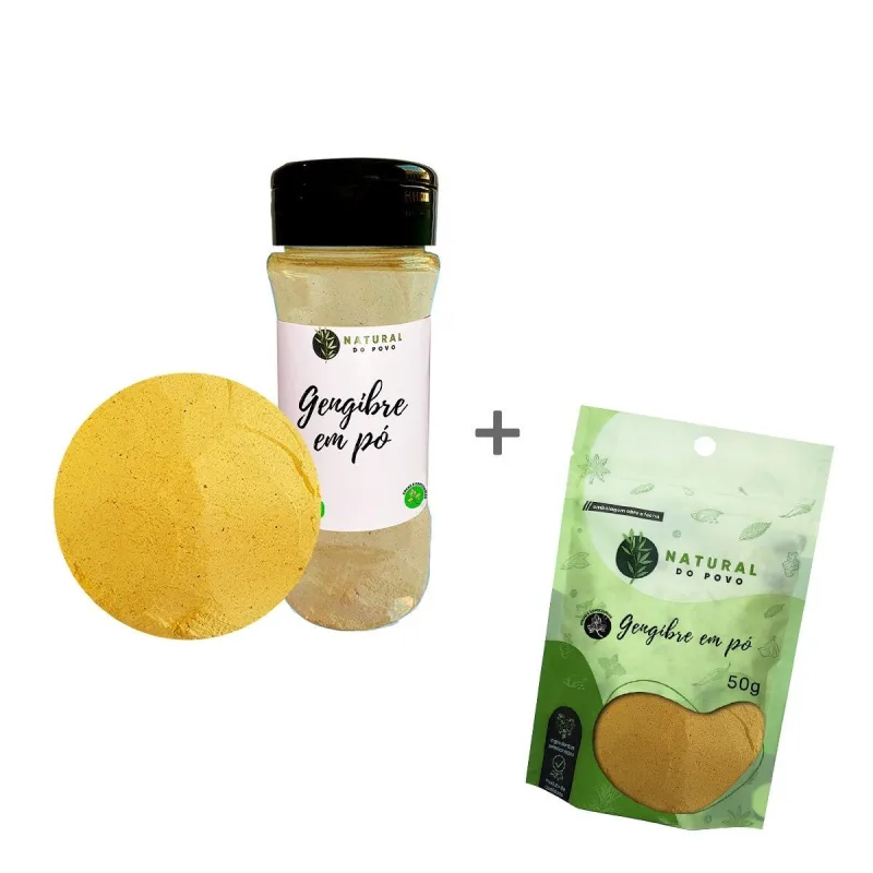 Gengibre Em Pó 100% Orgânico Pote Com Dosador + Refil 50g - Não Informado