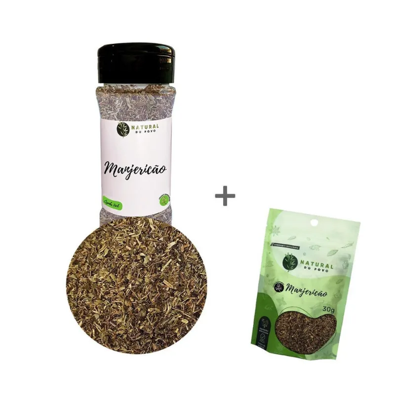 Tempero Premium Manjericão Kit Pote Com Dosador + Refil 25G