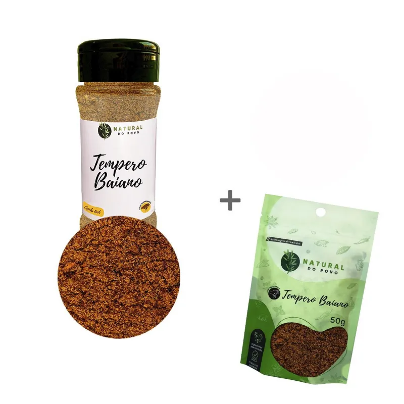 Tempero Baiano Kit Premium Pote Com Dosador + Refil 70g - Não Informado - Mercearia