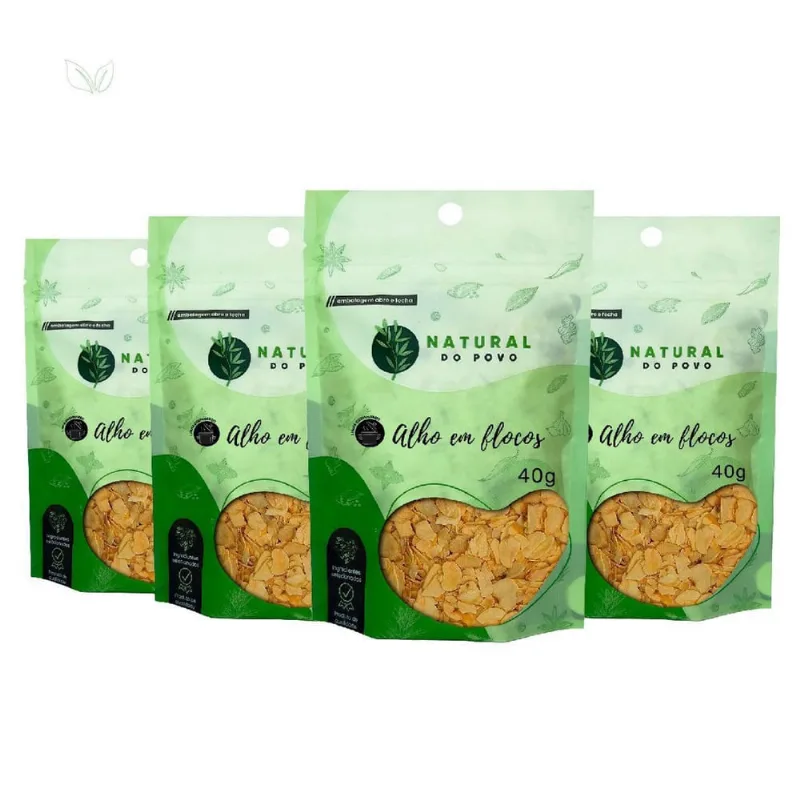 Tempero Selecionado Premium Alho Em Flocos Kit 4 Pouch 40G