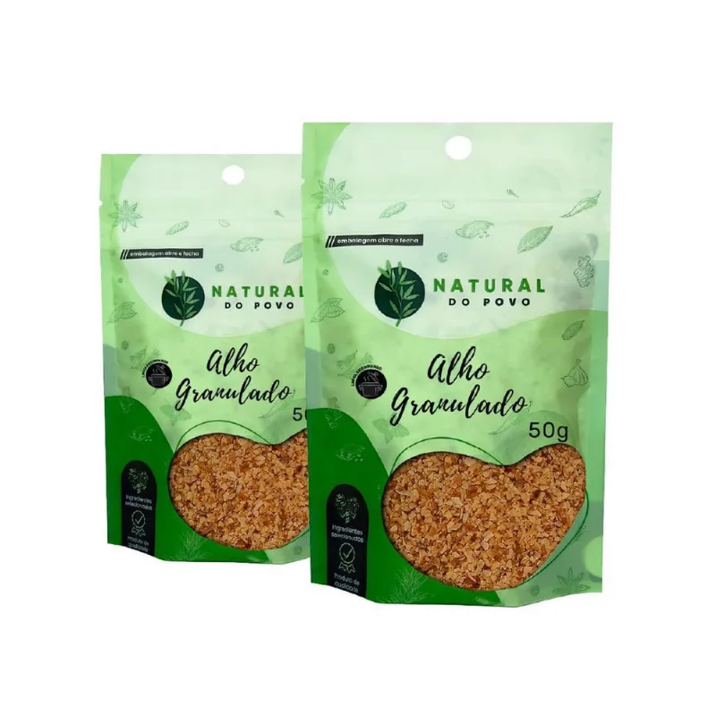 Tempero Alho Granulado Kit 2 Qualidade Superior Pouch 50G