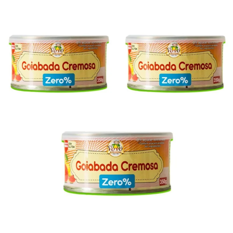 Kit 3 Goiabada Cremosa Lata 350g Zero Acucar Doces Vovó - Não Informado