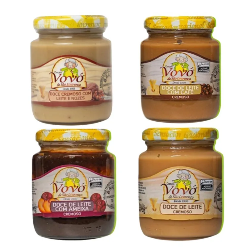 Doces Vovo Mix 4 Cremosinhos Ameixa Cafe Nozes E Leite - Não Informado - Mercearia