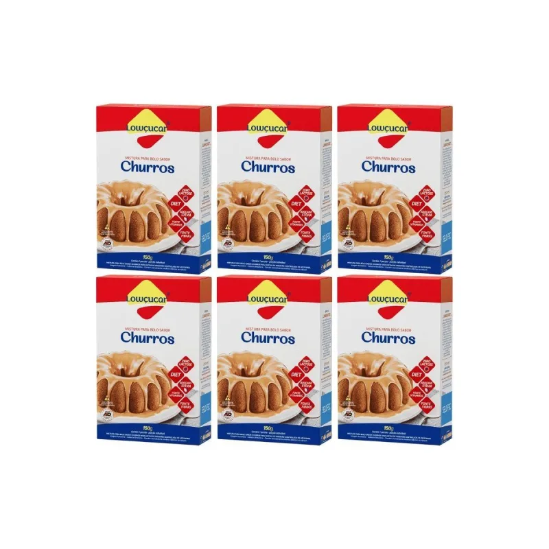 Kit 6 Mistura Para Bolo Diet Zero Lact Churros 150g Lowçucar - Não Informado